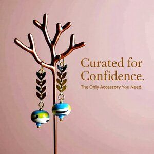 Unique Swinging Earrings - Hand Crafted Ceramic Beads - Upbeat Joyful Vibes